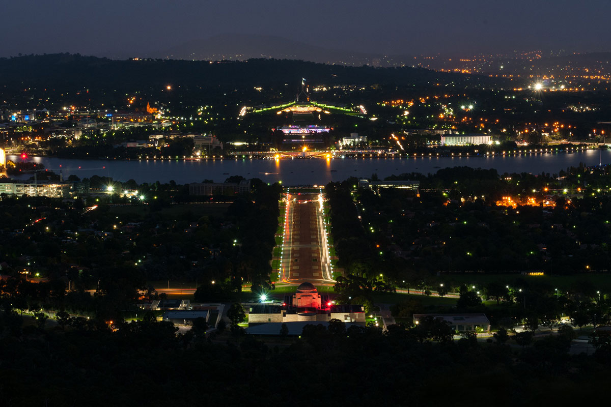 Canberra at night