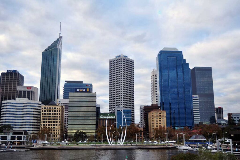 Perth CBD view from Elizabeth Quay