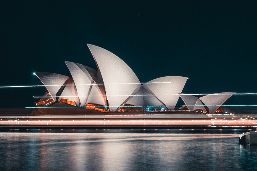 Sydney iconic attraction - Opera House at night