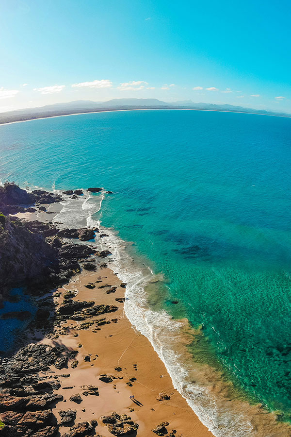 Beautiful beach in Byron Bay, NSW